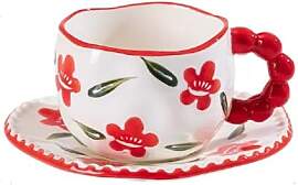 TÜDAZWKA Blumenmuster Kaffeetasse Set