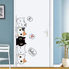 Türaufkleber Katze, Aufkleber, Cartoon-Aufkleber, 