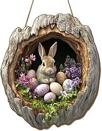 Türkranz Ostern Türschild 2D Holz Hase Osterei
