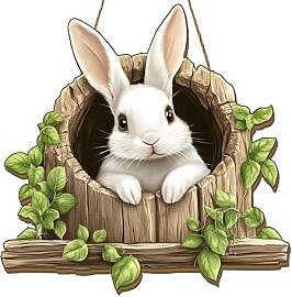 Türkranz Ostern Türschild 2D Holz Hase Osterei