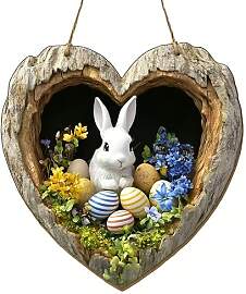 Türkranz Ostern Türschild 2D Holz Hase Osterei