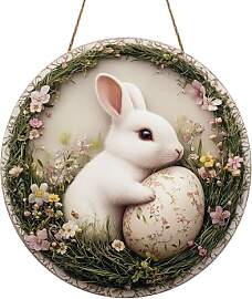 Türkranz Ostern Türschild 2D Holz Hase Osterei