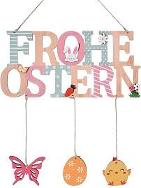 Türschild Frohe Ostern aus Holz - Osterdeko mit