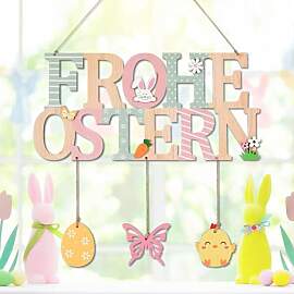 Türschild Frohe Ostern, Osterdeko, Türschild