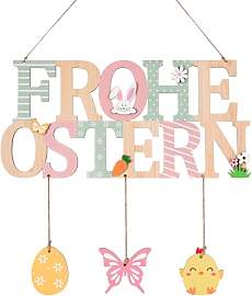 Türschild Frohe Ostern, Türschild Willkommen
