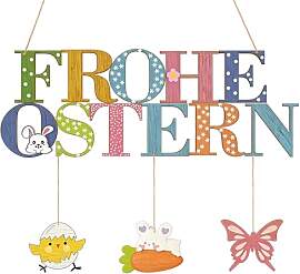 Türschild Frohe Ostern, Türschild Willkommen