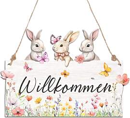 Türschild Herzlich Willkommen Schild aus Holz