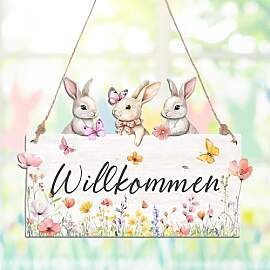 Türschild Herzlich Willkommen Schild aus Holz
