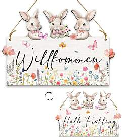 Türschild Ostern Frühling Deko aus Holz –