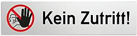 Türschilder24 Aluminium Türschild Kein Zutritt