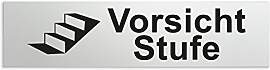Türschilder24 Aluminium Türschild Vorsicht Stufe 