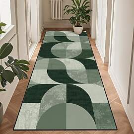 TUKDAK Boho Teppich Läufer Flur 80x200 cm, Grün
