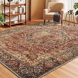 Tuocal Vintage Braun Teppich 120x170 cm,