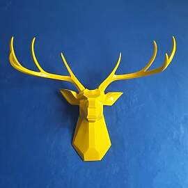 TUPAFJU 3D Wanddeko, Hirschkopf Wandskulptur,