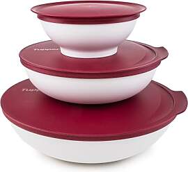 Tupperware Allegra Schüssel Set Dunkelrot 1,5 L + 