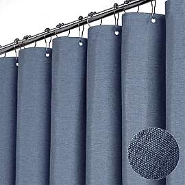TURIM Premium Duschvorhang Leinen Stoff Textil