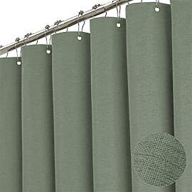 TURIM Premium Duschvorhang Leinen Stoff Textil