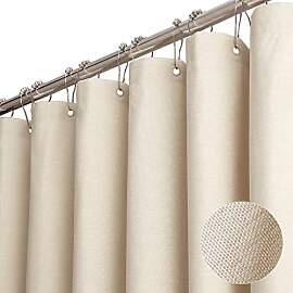 TURIM Premium Duschvorhang Leinen Stoff Textil