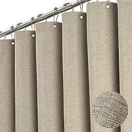 TURIM Premium Duschvorhang Leinen Stoff Textil
