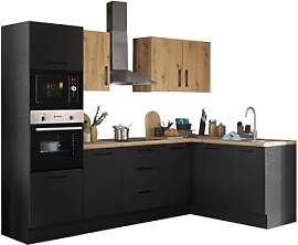 Turin LBM Eckküche 270 x 211 x 60 cm, schwarz -