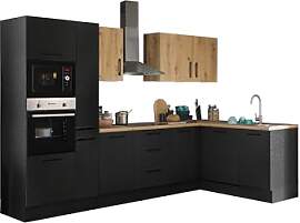 Turin LBM Eckküche 310 x 211 x 60 cm, schwarz -