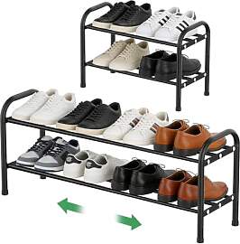 Tutamaz Schuhregal mit 2 Ebenen,42-78 cm,