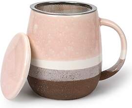TuYines Keramik Teetasse mit Deckel und Sieb, 400