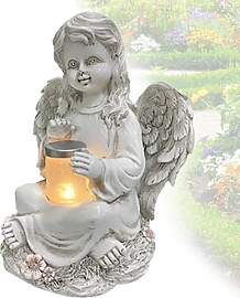 Tuzsocr Engel Gartenfiguren Solar Grablichter für 