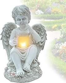 Tuzsocr Engel Gartenfiguren Solar Grablichter für 