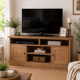 TV Schrank Massivholz im Landhausstil Braun