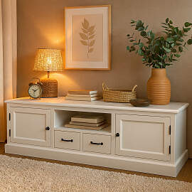 TV-Sideboard Landhausstil altweiß 200 cm