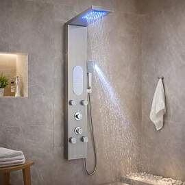 TVTIUO Duschsäule mit Hydromassage, 4 Funktionen