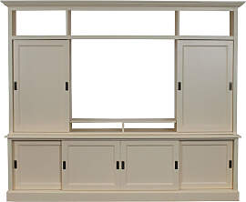 TV Wohnwand im Landhausstil Eierschale