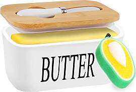 TWBEST Butterdose Porzellan,Butterschale mit