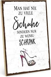 TypeStoff Holzschild mit Spruch – Schuhe – im