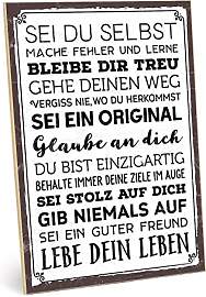 TypeStoff Holzschild mit Spruch – Sei du selbst