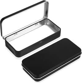 Tyqour Blechdose Schwarz 13×6×2cm Metalldose