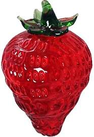 TYUIOP Kristall-Erdbeere Deko Figur aus Glas, rot