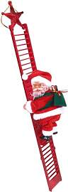 TYUIOP Weihnachtsmann auf Leiter 65cm | Kletternde 