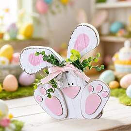 TZQFROCE Osterhase Deko aus Holz Ostern Hase Deko