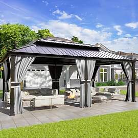 UDPATIO 3.65 x 6 m Gartenpavillon Wasserdicht