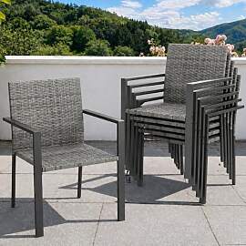 UDPATIO Gartenstühle Stapelbar 6er Set,