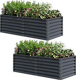UDPATIO Hochbeet aus Metall,180x60x90 cm 2er-Set,