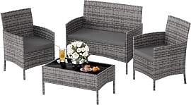 UDPATIO Polyrattan Sitzgruppe Fort 4 Personen