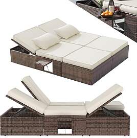 UDPATIO XXL Rattan Gartenliege wetterfest, 200 x