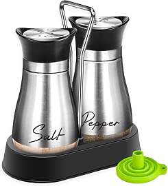 UDQYQ Salz und Pfefferstreuer Set mit Halter,Salz- 