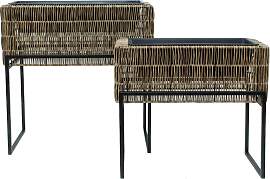 Übertopf-Set Fauna Braun/Schwarz, 2er Set