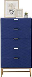 UEV Kommode mit 5 Schubladen Schrank Holz mit