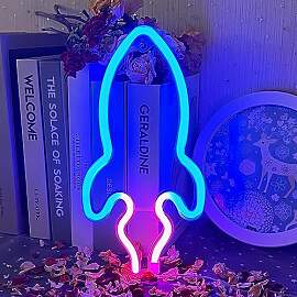 UExnkj-Y Rakete LED Leuchtschild Zeichen Neon