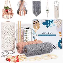 UHAPEER DIY Makramee Kit, 656 Feet Makramee Cord